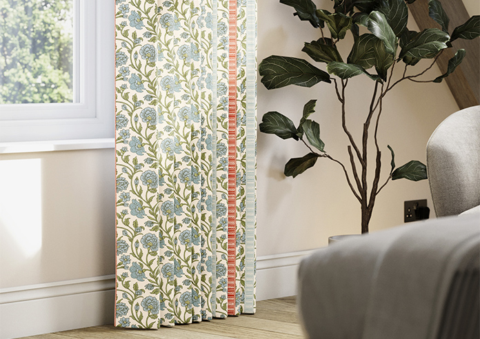 Petal & Block Latika Stripe, Neem - Made to Measure Curtains - Image 5